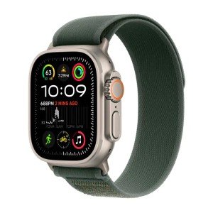 Ремешок Apple Watch 49mm Trail Loop Natural Titanium Finish 44/45/46/49mm M/L Green