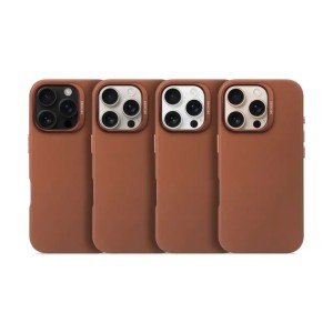 Чехол Decoded Leather Back Cover для iPhone 16 Pro  6.3" MagSafe Tan