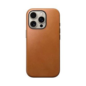 Чехол Nomad Modern Leather для iPhone 16 Pro 6.3" MagSafe Golden Brown