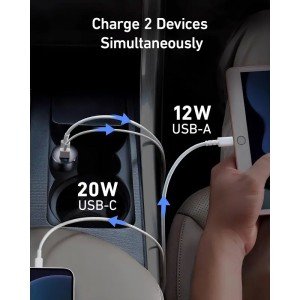 Автомобильное зарядное устройство Anker Power Drive 2, 32W (USB/USB-C) 