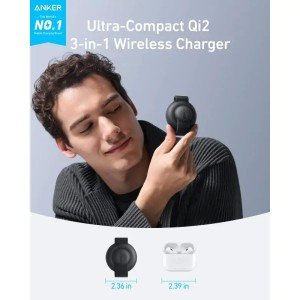 Беспроводное зарядное устройство Anker MagGo 3-in-1 Black