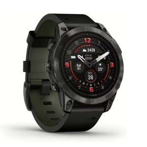 Garmin EPIX PRO (Gen 2) Sapphire Edition 47 мм, титановый, угольно-серый DLC, черный кожаный ремешок 