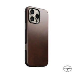 Чехол Nomad Modern Leather Horween для iPhone 16 Pro Max 6.9" MagSafe Rustic Brown