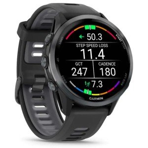 Умные часы Garmin Forerunner 970 Carbon Grey DLC Titanium with Black Case and Black/Translucent Whitestone Band (010-02969-10)
