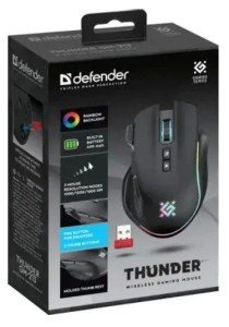 Мышь беспроводная GAMING THUNDER GM-213 черная 52213 DEFENDER