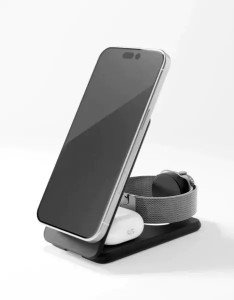 Беспроводная зарядная станция VLP Alum Power Pro MagSafe 3in1 для iPhone/AirPods/Watch Natural Black