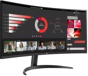 Монитор 34" LG UltraWide 34WR50QK-B, 3440x1440, VA, 100Гц, 2хHDMI, изогнутый, черный