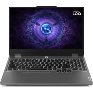 Ноутбук Lenovo LOQ 15IRX9, 15.6" (1920x1080) IPS 144 Гц/Intel Core i7-13650HX/24 ГБ DDR5/512 ГБ SSD/NVIDIA GeForce RTX 4050 для ноутбуков (6 Гб)/Без системы, Серый (83DV00ULPS)
