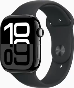 Умные часы Apple Watch Series 10 46 мм Jet Black Aluminium Case with Black Sport Band - M/L
