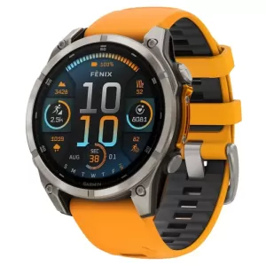 Умные часы Garmin FENIX 8 47mm Amoled Sapphire Titanium with Spark Orange/Grapphite Silicone Band Умные часы Garmin FENIX 8 47mm Amoled Sapphire Titanium with Spark Orange/Grapphite Silicone Band
