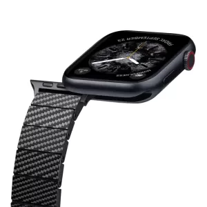 Браслет PITAKA Carbon Fiber Link серия Modern для Apple Watch Для всех размеров часов, чёрно/серый (полоска) 38/40/41/42mm 44/45/46/49mm