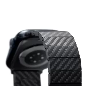 Браслет PITAKA Carbon Fiber Link серия Modern для Apple Watch Для всех размеров часов, чёрно/серый (полоска) 38/40/41/42mm 44/45/46/49mm