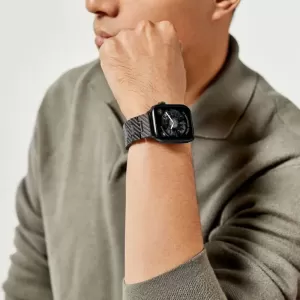 Браслет PITAKA Carbon Fiber Link серия Modern для Apple Watch Для всех размеров часов, чёрно/серый (полоска) 38/40/41/42mm 44/45/46/49mm