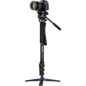 Benro A38FDS2PRO монопод Classic с видеоголовой/алюминиевый с клипсами