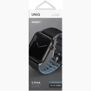 Ремешок Uniq Linus Airsoft Silicone 45mm Apple Watch Black (45MM-LINUSBLK)