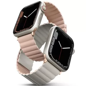 Ремешок Uniq Revix reversible Magnetic для Apple Watch 44/45/49 Pink/Beige