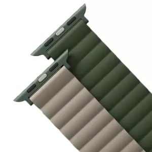 Ремешок Uniq Revix reversible Magnetic для Apple Watch 44/45/49 Green/Taupe