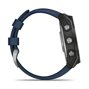 Garmin QUATIX 8  51mm, Sapphire AMOLED, Titanium, синий силиконовый ремешок 