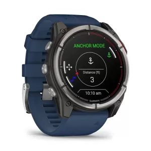 Garmin QUATIX 8  51mm, Sapphire AMOLED, Titanium, синий силиконовый ремешок 