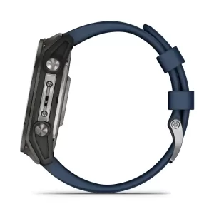 Garmin QUATIX 8  51mm, Sapphire AMOLED, Titanium, синий силиконовый ремешок 