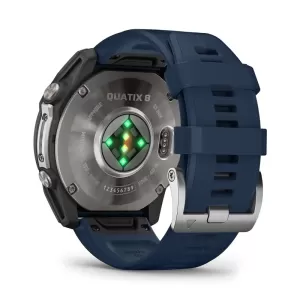 Garmin QUATIX 8  51mm, Sapphire AMOLED, Titanium, синий силиконовый ремешок 