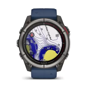 Garmin QUATIX 8  51mm, Sapphire AMOLED, Titanium, синий силиконовый ремешок 