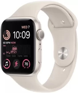 Смарт-часы Apple Watch SE (2022) GPS 44 мм, M/L (160-210 мм), Starlight, сияющая звезда Смарт-часы Apple Watch SE (2022) GPS 44 мм, M/L (160-210 мм), Starlight, сияющая звезда