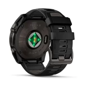 Garmin FENIX 8 51mm Sapphire Solar титановый угольно-серый с DLC-покрытием и черным ремешком 