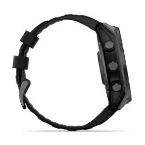 Garmin FENIX 8 51mm Sapphire Solar титановый угольно-серый с DLC-покрытием и черным ремешком 