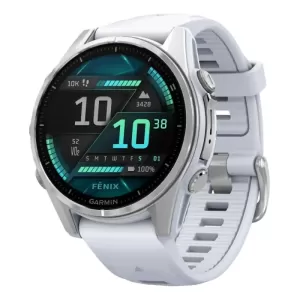 Умные часы Garmin Fenix 8, 43 мм, Amoled Silver/Whitestone, белый Умные часы Garmin Fenix 8, 43 мм, Amoled Silver/Whitestone, белый