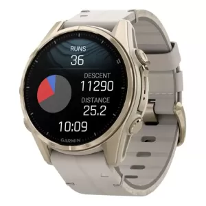 Умные часы Garmin Fenix 8, 43 мм, Amoled Sapphire Soft Gold Stainless Steel / Fog Gray Leather Band, серый Умные часы Garmin Fenix 8, 43 мм, Amoled Sapphire Soft Gold Stainless Steel / Fog Gray Leather Band, серый