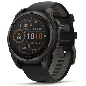 Умные часы Garmin fenix 8 – 47 mm Solar Sapphire carbon gray DLC titanium with black/pebble gray silicone (010-02906-11) Умные часы Garmin fenix 8 – 47 mm Solar Sapphire carbon gray DLC titanium with black/pebble gray silicone (010-02906-11)