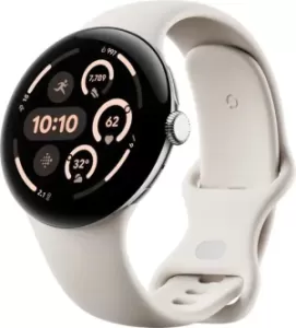 Умные часы Google Pixel Watch 3 41 мм, Wi-Fi, Polished Silver Aluminum Case / Porcelain Active Band