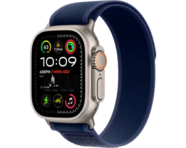 Apple Watch Ultra 2 (2024) 49 Natural Titanium case with S/M Blue Trail Loop Apple Watch Ultra 2 (2024) 49 Natural Titanium case with S/M Blue Trail Loop