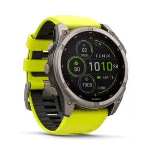 Garmin FENIX 8 51mm Sapphire Solar титановый серый с желтым ремешком Garmin FENIX 8 51mm Sapphire Solar титановый серый с желтым ремешком