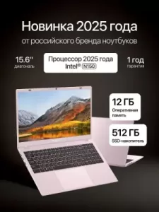 Ноутбук FlashBook Lite (Intel Celeron N150/15.6"/12GB/512GB SSD/UHD Graphics Xe 24EUs/Win11) Pink