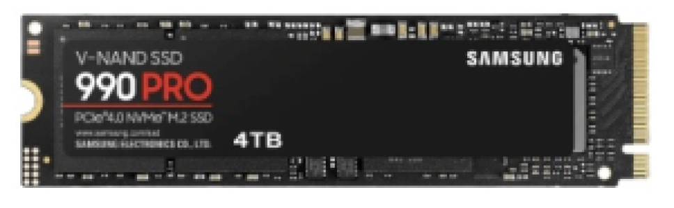 Накопитель SSD M.2 Samsung 990 Pro, 4 Тб, MZV9P4T0BW, черный