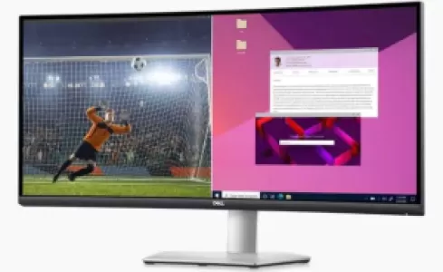 Монитор Dell 34" S3423DWC 1800R, 4ms, 21:9, VA, UWQHD, 4ms, 300cd, 100Hz, HDMI, USB, USB-C ,HAS