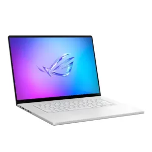 Ноутбук ASUS ROG ZEPHYRUS G16 2024 GA605WI-QR111, 16" (2560x1600) OLED 240 Гц/AMD Ryzen AI 9 HX 370/32 ГБ LPDDR5X/1024 ГБ SSD/NVIDIA GeForce RTX 4070 для ноутбуков (8 Гб)/Без системы, Белый (90NR0J92-M00760)