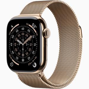 Apple Watch Series 11 GPS 42mm Gold Titanium Case with Gold Milanese Loop
