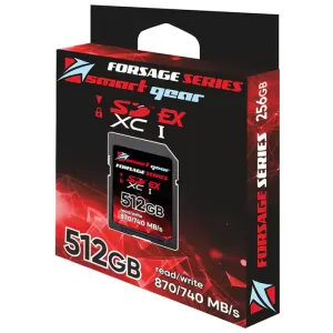 Карта памяти Smart Gear SDXC UHS-II V60 Forsage, 512GB W155/R285, 1000P/E cycles.