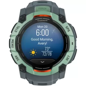 Умные часы Garmin Instinct 3 50mm, AMOLED Neo Tropic / Twilight, зеленый (010-03020-01)