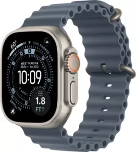 Apple Watch Ultra 3 (2025) 49mm Natural Titanium Case with Anchor Blue Ocean Band Apple Watch Ultra 3 (2025) 49mm Natural Titanium Case with Anchor Blue Ocean Band