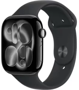 Apple Watch Series 11 46mm Jet Black Aluminum Case with Sport Band Black