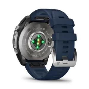 Garmin QUATIX 8  47mm, Sapphire AMOLED, Titanium, синий силиконовый ремешок Garmin QUATIX 8  47mm, Sapphire AMOLED, Titanium, синий силиконовый ремешок