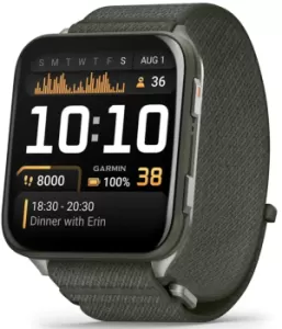 Умные часы Garmin Venu X1, темно-зеленые с черным ремешком (010-02980-03)