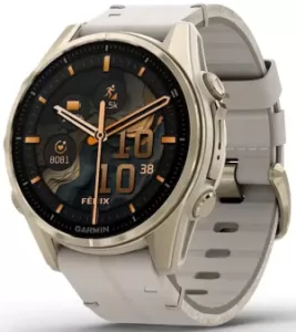 Часы Garmin Fenix 8 43mm Amoled Sapphire Titanium, золотистый, серый кожаный ремешок (010-02903-40) Часы Garmin Fenix 8 43mm Amoled Sapphire Titanium, золотистый, серый кожаный ремешок (010-02903-40)