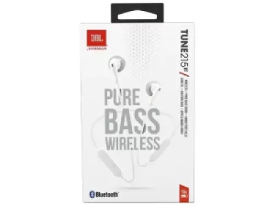 Гарнитура JBL Tune 215BT, Bluetooth, вкладыши, белый Гарнитура JBL Tune 215BT, Bluetooth, вкладыши, белый