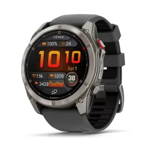 Garmin Fenix 8 Pro 51 mm, AMOLED, Sapphire, угольно-серый DLC титановый, cерый силиконовый ремешок Garmin Fenix 8 Pro 51 mm, AMOLED, Sapphire, угольно-серый DLC титановый, cерый силиконовый ремешок