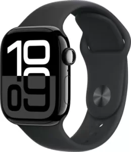 Apple Watch Series 10 42mm Jet Black Aluminum Case with Sport Band, Black Apple Watch Series 10 42mm Jet Black Aluminum Case with Sport Band, Black